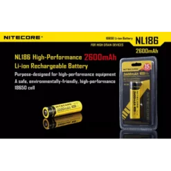 Nitecore 18650 Li-ion Battery (2600mAh) NL1826 -Outdoor Flashlight Store 0 264