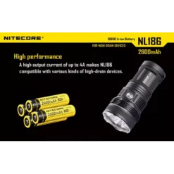 Nitecore 18650 Li-ion Battery (2600mAh) NL1826 -Outdoor Flashlight Store 4 183