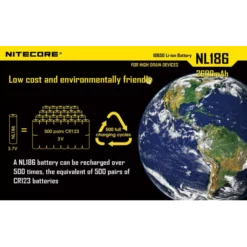Nitecore 18650 Li-ion Battery (2600mAh) NL1826 -Outdoor Flashlight Store 8 142