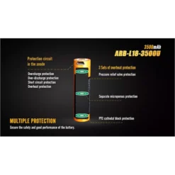 Fenix ARB-L18 18650 3500U Battery -Outdoor Flashlight Store ARB L18 3500U 3