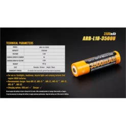 Fenix ARB-L18 18650 3500U Battery -Outdoor Flashlight Store ARB L18 3500U 7