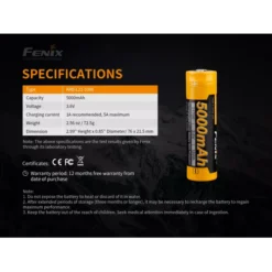 Fenix ARB-L21-5000 21700 Battery -Outdoor Flashlight Store Fenix ARB L21 5000 6