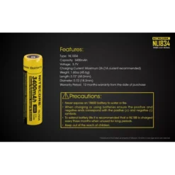 Nitecore 18650 Li-ion Battery (3400mAh) NL1834 -Outdoor Flashlight Store NL1834 7