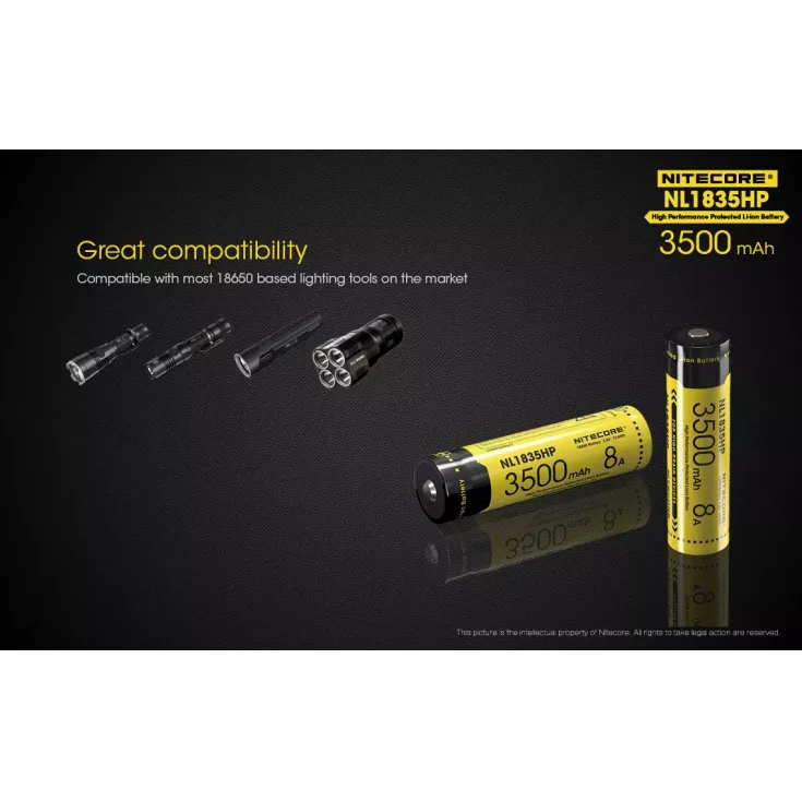 Nitecore 18650 Li-ion High Performance Battery (3500mAh) NL1835HP 7 Nitecore 18650 Li-ion High Performance Battery (3500mAh) NL1835HP - Image 5