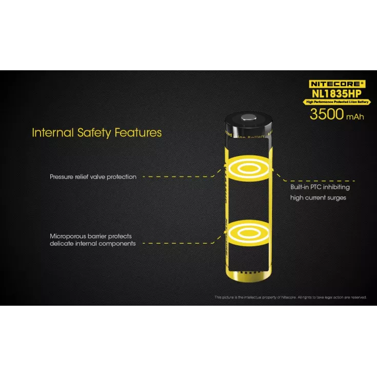 Nitecore 18650 Li-ion High Performance Battery (3500mAh) NL1835HP 9 Nitecore 18650 Li-ion High Performance Battery (3500mAh) NL1835HP - Image 7