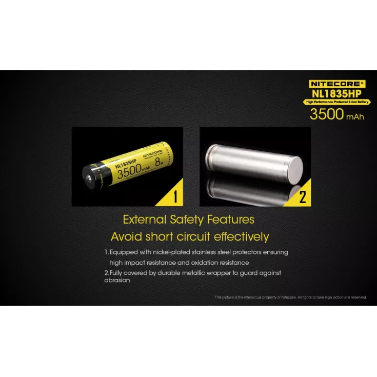 Nitecore 18650 Li-ion High Performance Battery (3500mAh) NL1835HP 4 Nitecore 18650 Li-ion High Performance Battery (3500mAh) NL1835HP - Image 2