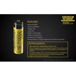 Nitecore 18650 Li-ion High Performance Battery (3500mAh) NL1835HP 23 Nitecore 18650 Li-ion High Performance Battery (3500mAh) NL1835HP -Outdoor Flashlight Store NL1835HP 9