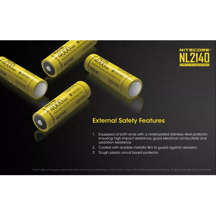 Nitecore 21700 NL2140 Li-ion Battery (4000mAh) 8 Nitecore 21700 NL2140 Li-ion Battery (4000mAh) - Image 6