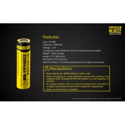 Nitecore 18650 Li-ion Battery (3200mAh) NL1832 -Outdoor Flashlight Store Nitecore NL1832 7
