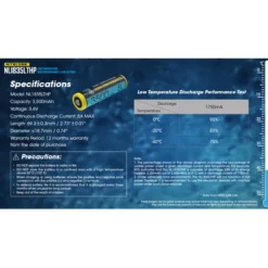 Nitecore NL1835LTHP Low Temperature 18650 3500mAh Li-ion Battery -Outdoor Flashlight Store Nitecore NL1835LTHP 10