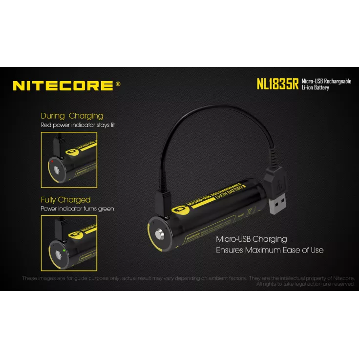 Nitecore NL1835R Micro-USB 18650 3500mAh Li-ion Battery 6 Nitecore NL1835R Micro-USB 18650 3500mAh Li-ion Battery - Image 4