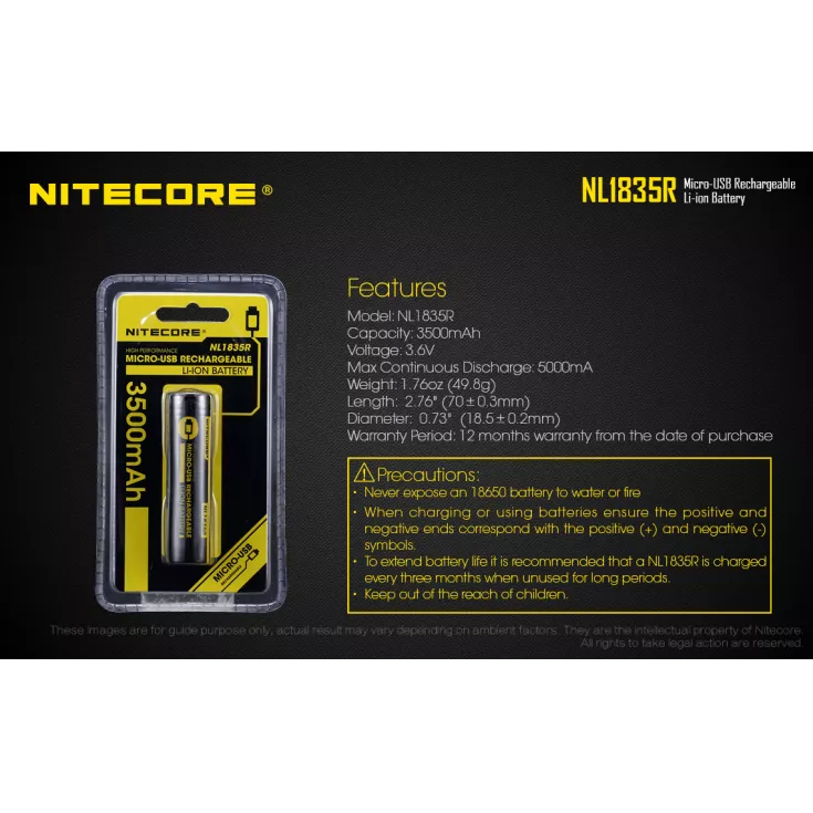 Nitecore NL1835R Micro-USB 18650 3500mAh Li-ion Battery 13 Nitecore NL1835R Micro-USB 18650 3500mAh Li-ion Battery - Image 11