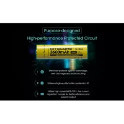 Nitecore 18650 Li-ion Battery (3600mAh) NL1836 -Outdoor Flashlight Store Nitecore NL1836 4