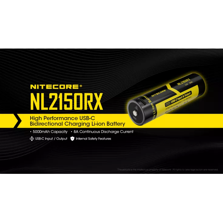 Nitecore 21700 NL2150RX Bidirectional Charging Li-ion Battery (5000mAh) 4 Nitecore 21700 NL2150RX Bidirectional Charging Li-ion Battery (5000mAh) - Image 2