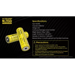 Nitecore 21700 NL2150i Li-ion Battery (5000mAh) -Outdoor Flashlight Store Nitecore NL2150i 6