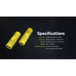 Nitecore 21700 NL2160 Li-ion Battery (6000mAh) -Outdoor Flashlight Store nitecore nl2160 8